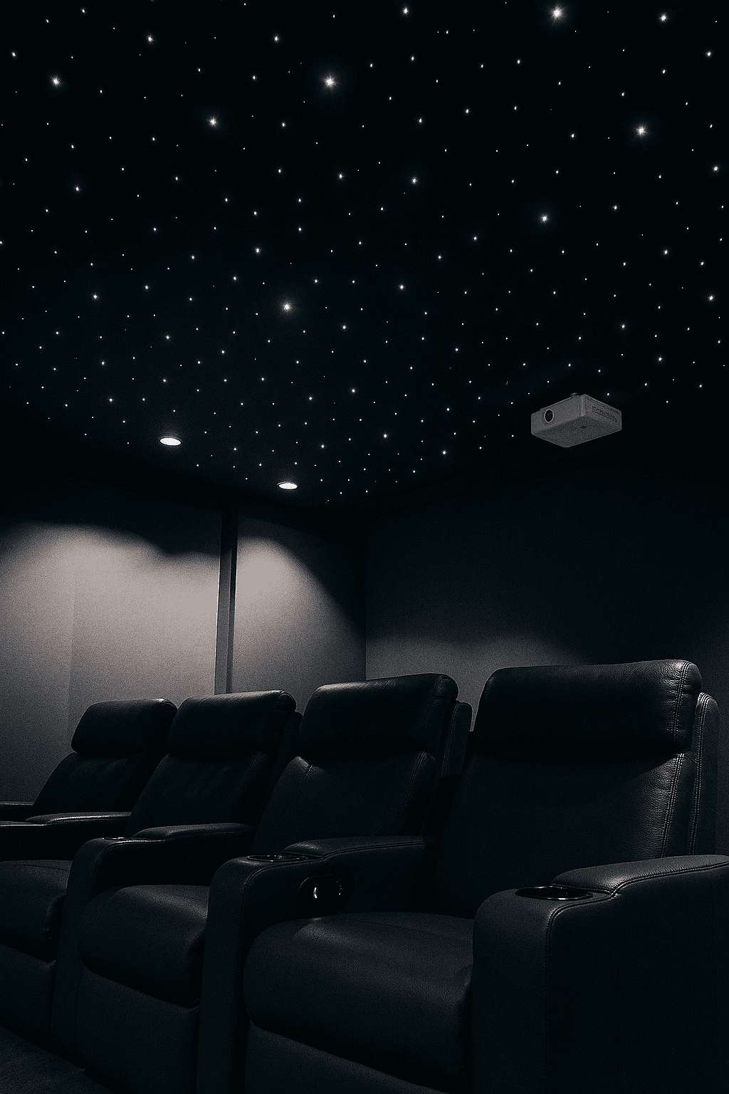 Cielorraso tensado estrellado en microcine
